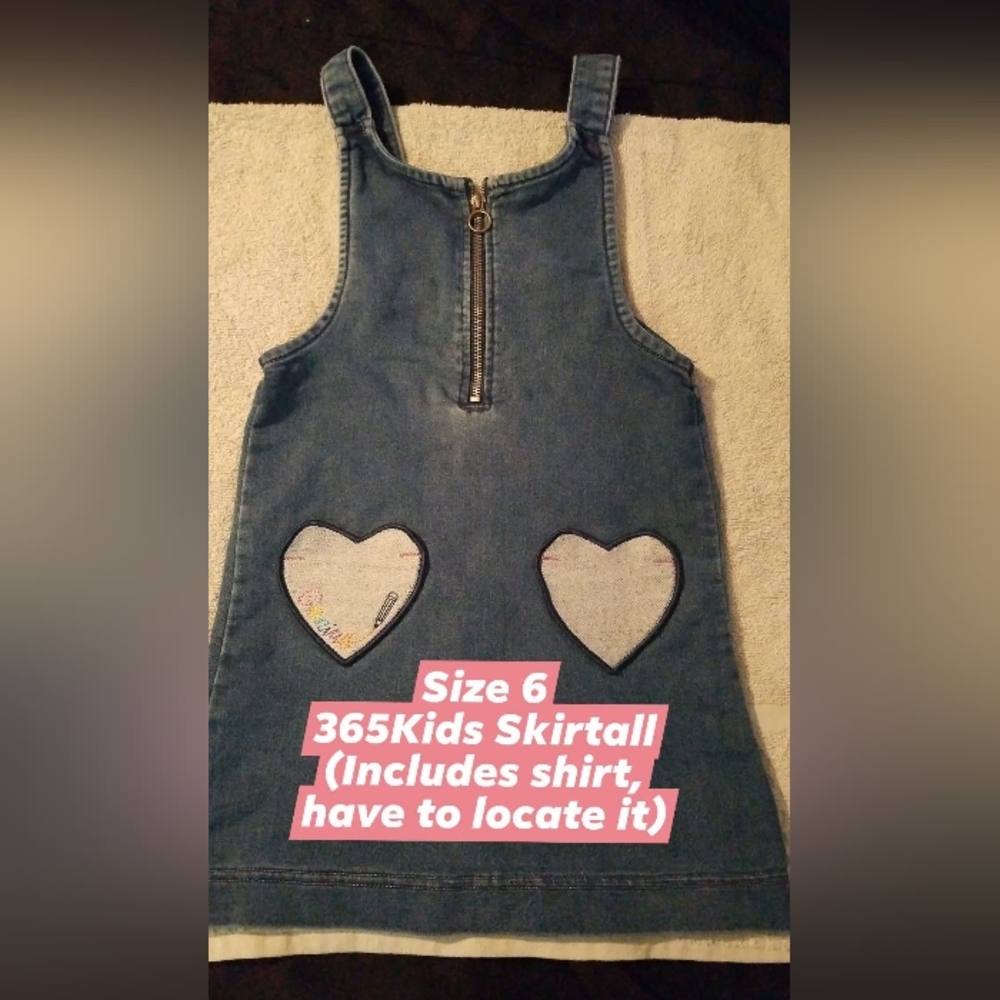 Charming Denim Skirtall with Heart Pocket Accents